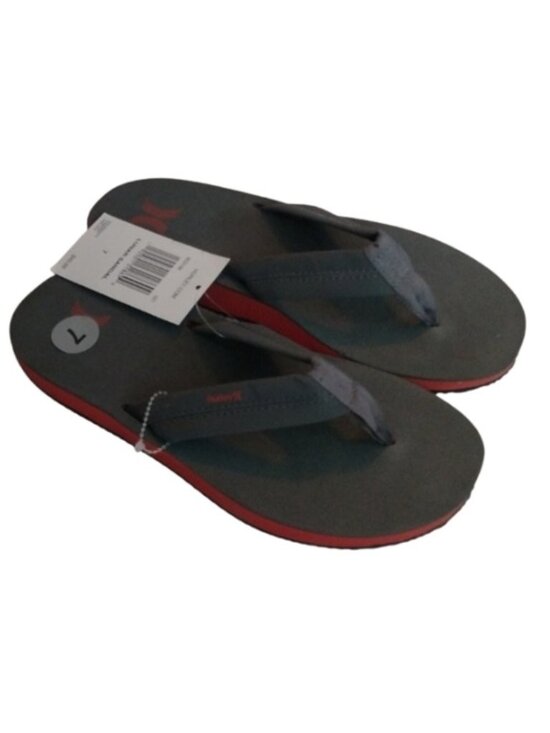 Hurley Men\'s Nike Lunarlon Lunar Flip Flop Sandals, Dark Grey/Firewood Orange, s